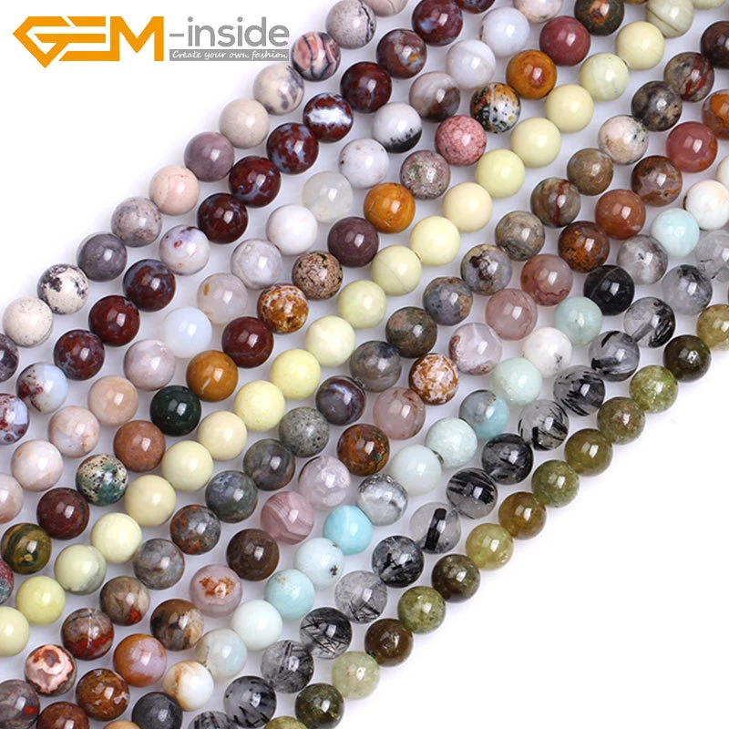 Wholesale Natural Gemstones 6mm Round Spacer Beads For Jewellery