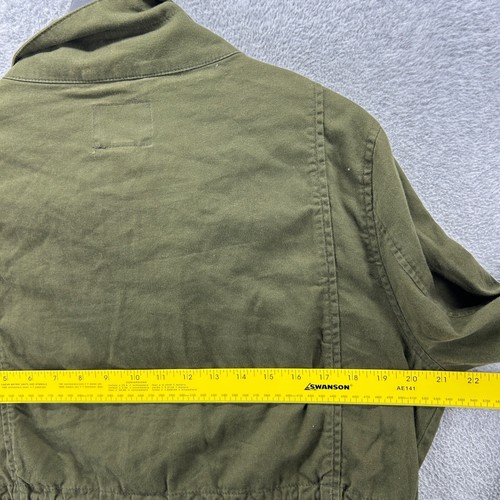 Old Navy Jacket Womens Size Large Green Cotton Full Zip Military Pockets Unlined - Picture 9 of 10