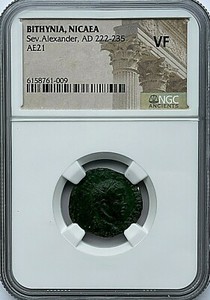 BITHYNIA, NICAEA - SEVERUS ALEXANDER 222-235 AD - AE UNIT - NGC VF - FREE SHIP!