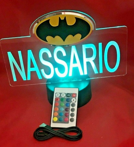 Batman Light Up Night Light Superbohater Spersonalizowana lampa stołowa Bat Man Pilot LED - Zdjęcie 12 z 12