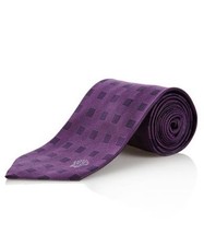 VERSACE Squares PRINT Dress SUIT TIE Woven PURPLE Silk MEDUSA