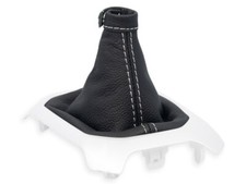 SCHALTMANSCHETTE FUR JEEP RENEGADE 2014-2018 SCHALTSACK NATURLEDER NAHT WEISS