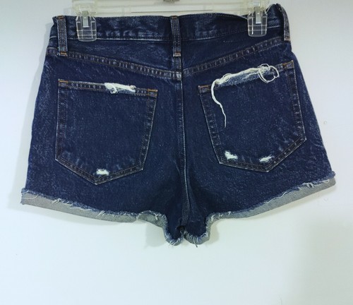 Abercrombie Fitch Denim Shorts Women’s Annie High Rise Raw Hem Black Sz 4/27 - Picture 2 of 8