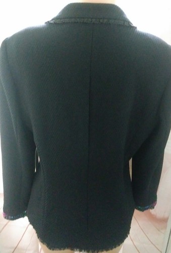 Chaqueta Laura Ashley Nueva con Etiquetas Joya Negra Simplicidad Texturizado Blazer Lentejuelas Gemas L - Imagen 4 de 8