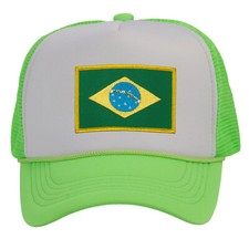 Top Headwear Country Brazil Flag Hat - Brazilian Patriotic Trucker Cap