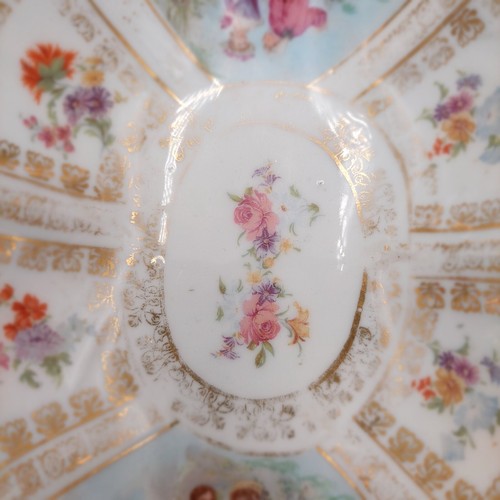 Antique German Scalloped Porcelain Gilt Gold Floral Victorian Serving Bowls Pair - Picture 8 of 11