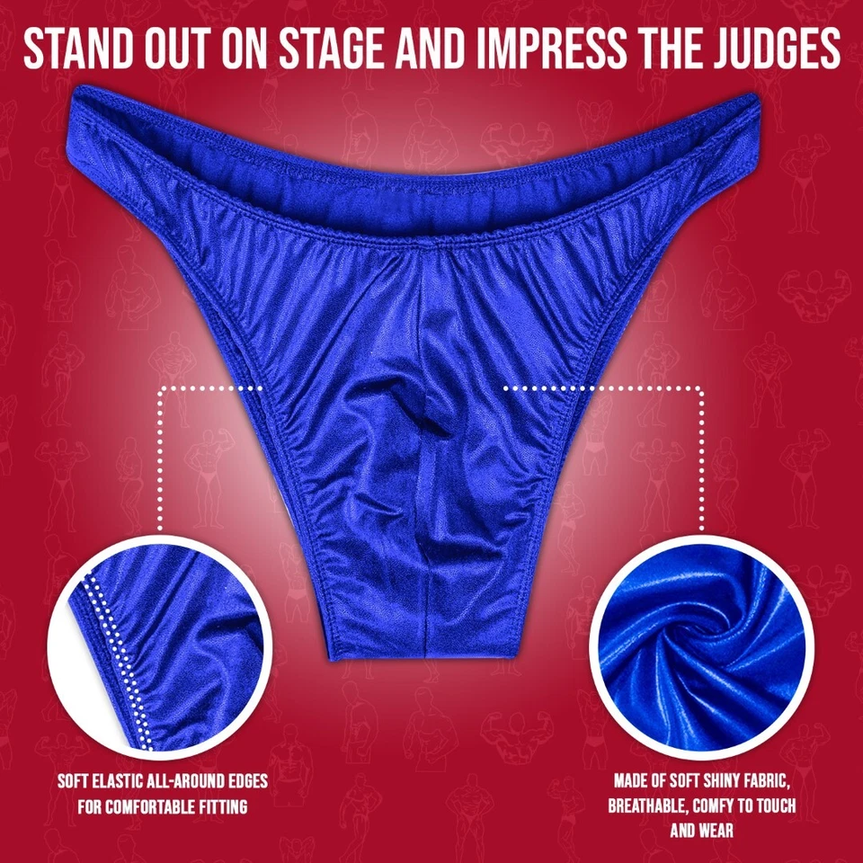 Exxact Sports Men's V-Cut Competition Bodybuilding Posing Trunks, NPC IFBB - Image 3 of 4