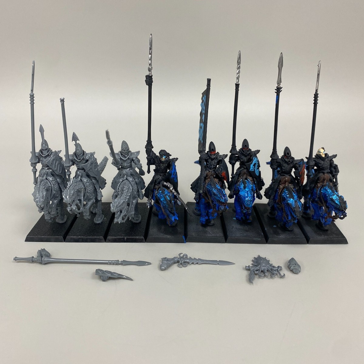 8 DARK ELF COLD ONE KNIGHTS/DRAKESPAWN ELVES WARHAMMER FANTASY THE