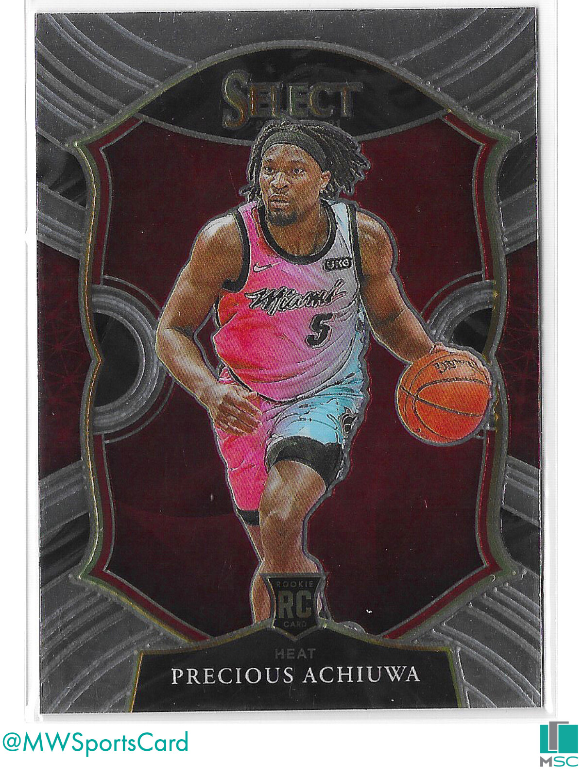 Precious Achiuwa 2020-21 Panini Select Concourse Base Prizm RC #80 Rookie Heat