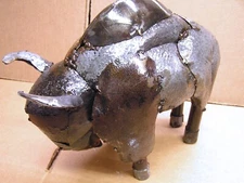 Metal Art Buffalo Bison sculpture, Junk Iron Art, #21