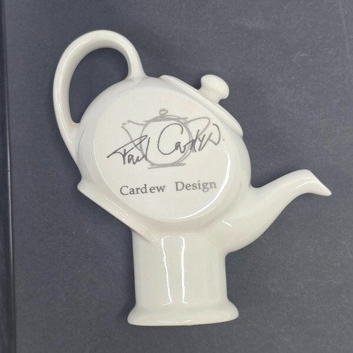 Paul Cardew Design Points of Display Advertisement Teapot 4.5 Inch Ceramic White