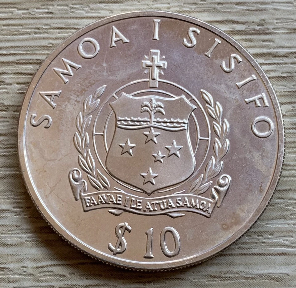 Серебряная монета Самоа 1993 I Sisifo $10 Tala Pommel Олимпийские игры 1996 - Изображение 2 из 2