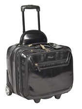 Custodia pilota in vera pelle trolley laptop business viaggio borsa cabina AL1 nera