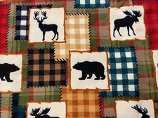 Door Draft Stopper Unfilled Bears Moose Deer Design Multi color Handcrafted 