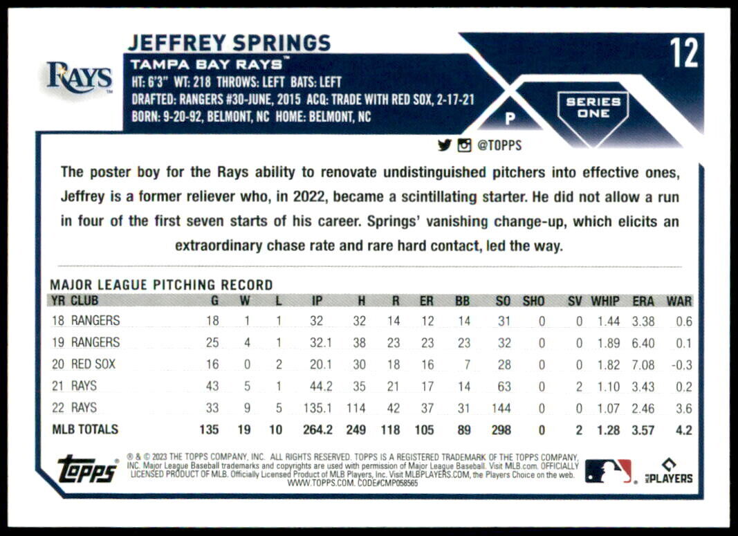 2023 Topps Baseball Cards Series 1 #1 - 165 You Pick Vets & Rookies - Picture 24 of 330