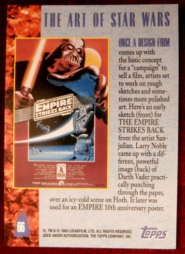 STAR WARS GALAXY Series 1 - Card #066 - An Early "Empire" Sketch - Topps 1993 - Picture 2 of 2