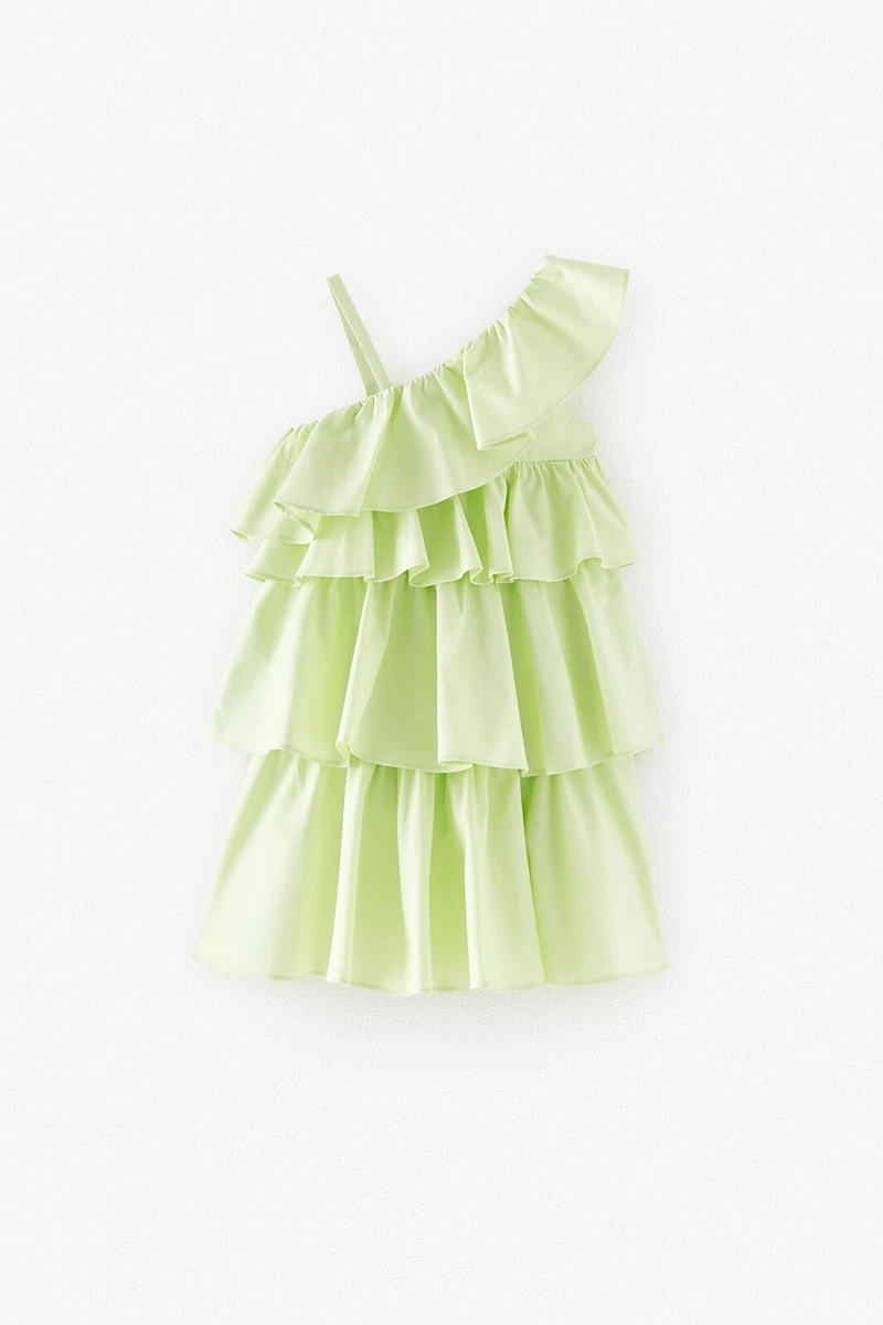 Zara Kids Girl Ruffled Dress Lime 1330/892 |