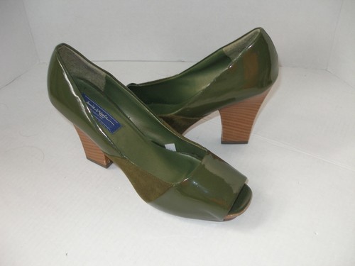 Olive Green Faux Suede \u0026 Patent Leather 