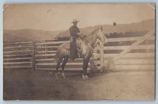 Lisle Hadlock Postcard RPPC Photo Riding Horse c1910's Posted Antique