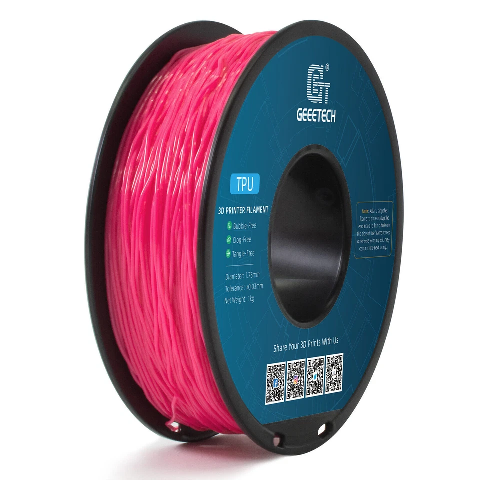 Filamento TPU color sólido GEEETECH 1 kg/rollo 1,75 mm flexible para impresora 3D EE. UU. Foto 3 de 4
