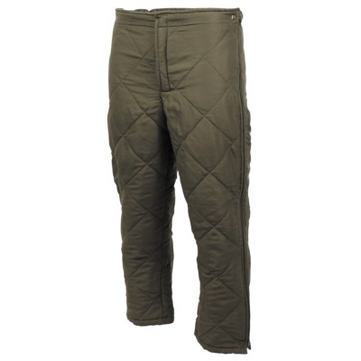 Genuine Austrian army quilted pants liners olive quilt trousers