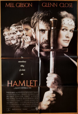 HAMLET MOVIE POSTER 1 Sided ORIGINAL FINAL FOLDED 27x40 MEL GIBSON GLENN CLOSE