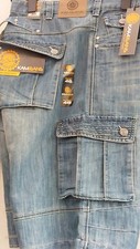 KAM MARIO BIG KINGSIZE LIGHT WASH CARGO SHORTS,40"42"44"46"48"50"52"54"56"58"60"
