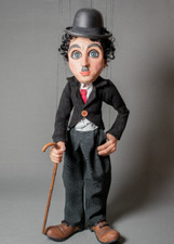 Czech Folk Art Puppet Charlie Chaplin - Handmade Original Puppet