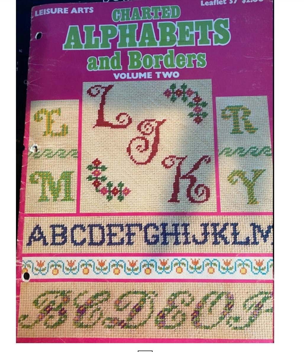 2 VINTAGE charted Alphabets for cross stitch eBay