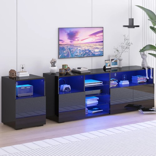 LED TV Stand for 85/75/65 Inch TV, High Glossy Modern TV Console Entertainment C - Picture 9 of 9