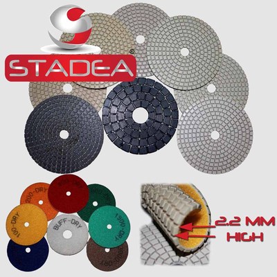 4'' Premium DRY DIAMOND POLISHING PADS 8 Pc Set GRANITE