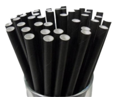 25 PCS Paper jumbo Straws - BLACK - 235mm Long and 8mm Hole - Free Post ...