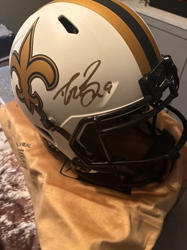 Drew Brees New Orleans Saints Autographed Football Helmet Beckett Authenticated