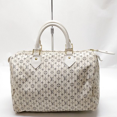 Louis Vuitton LV Hand Bag Speedy30 White Monogram Mini lin 2904390