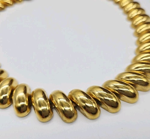 Napier Gold Tone Choker Necklace Choker Chunky Couture Vintage 80's 16 in, $59.49 - Photo 4
