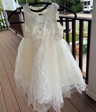 Princess Daliana Jessie Beaded Floral Tulle Flower Girl Dress