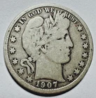 1907-D Barber Half Dollar 1215 VG+