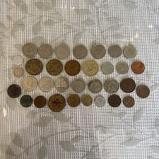 LOT OF 33 World Coins Vintage Collection Japan Barbados Jamaica UK Belize + more