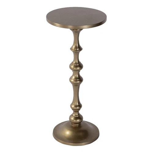 Butler Specialty Company Passeo 10 in. W Round Metal Pedestal End Table-Gold - Picture 1 of 4