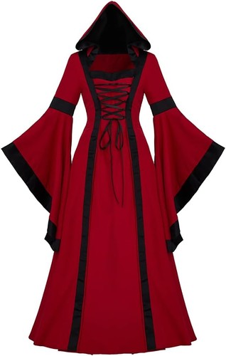 2025 Nuevo Vestido Gótico Victoriano Bruja - Vestido de Terciopelo con Capucha y Mangas de Trompeta - Imagen 8 de 42