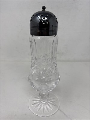 Waterford Crystal Lismore 8'' Muffineer Sugar Shaker Silver plated Dome Lid Top 
