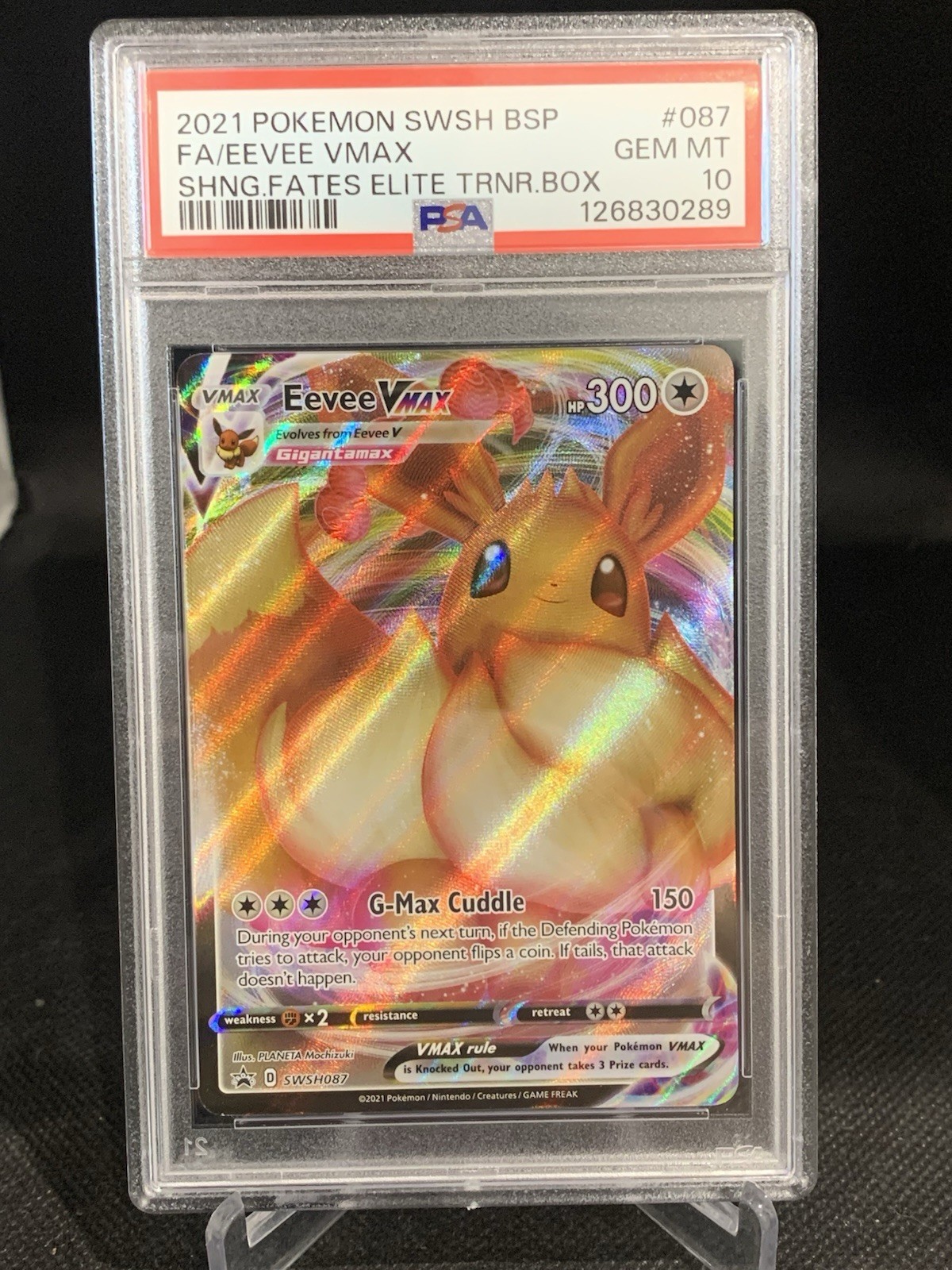 2021 POKEMON SWSH BLACK STAR PROMO #087 FULL ART/EEVEE VMAX PSA 10