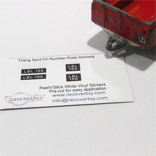 Triang Spot-On Number Plates LBL100 Sticker Set - Picture 2 of 4