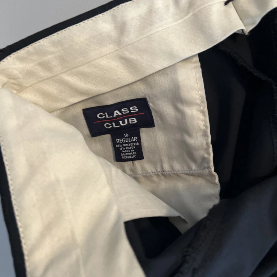 Boys Size 18 Black Class Club Dress Pants Pleated Excellent Quality - Image 3 of 4