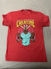 “This Is Your Body On Creatine” Raskol Apparel Medium T Shirt Ruby Red
