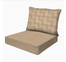 Honeycomb Outdoor 2pc Deep Seat Cushions Patio Furniture Seat-24x24 Back-24x18