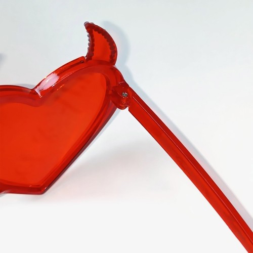 Fashion Devil Horn Heart Frame Sunglasses for Girls Teens Summer Camping Travel - Picture 5 of 10