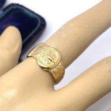 9ct Gold Buckle Band Ring Size O 1/2 Hallmarked 9ct Yellow Gold Vintage Buckle