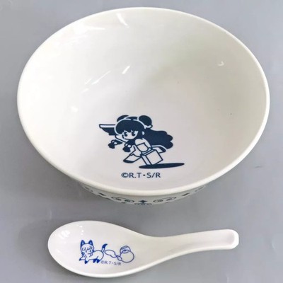 Ranma 1/2 Ramen Bowl & Spoon Set Blue Tableware 19cm