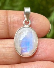 925 Sterling Silver Natural Rainbow Moonstone Pendant, Moon Pendant, good fire